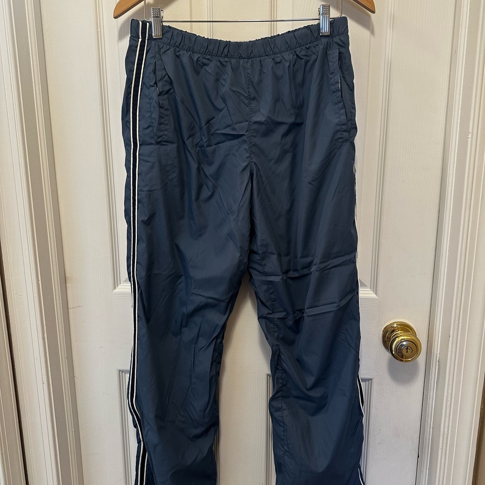 Old Navy Dark Blue Track Pants with White Stripes